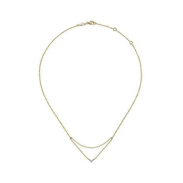 14K Yellow Gold Layered Diamond Necklace