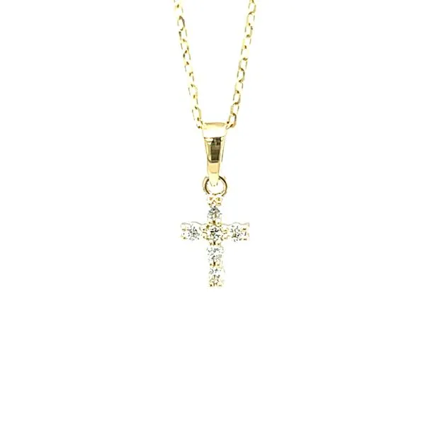 14K Yellow Gold Diamond Cross Necklace Falls Jewelers Concord, NC