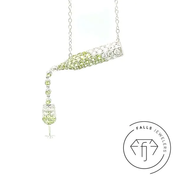 14K White Gold Yellow Sapphire and Diamond Wine Necklace similar item image