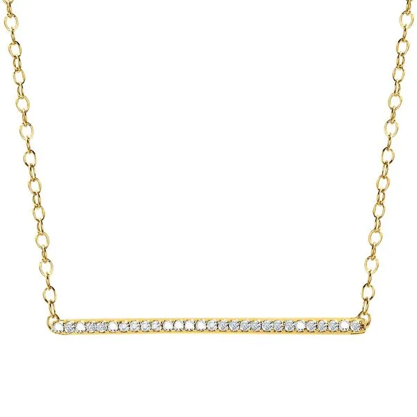 YELLOW GOLD DIAMOND BAR NECKLACE Falls Jewelers Concord, NC