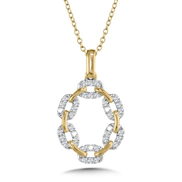 OVAL-SHAPED LINK-N-LOVE DIAMOND PAPERCLIP PENDANT Falls Jewelers Concord, NC