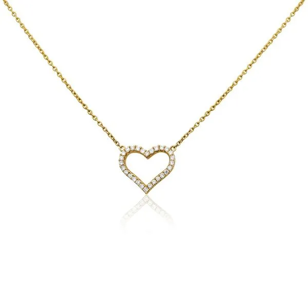 14K Yellow Gold Diamond Heart Necklace Falls Jewelers Concord, NC