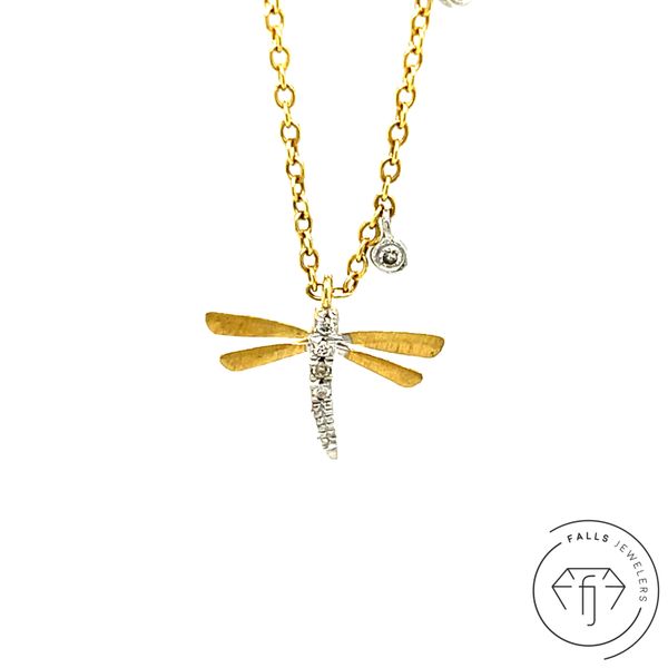 14K Two-Tone Gold Dragonfly Diamond Necklace Falls Jewelers Concord, NC