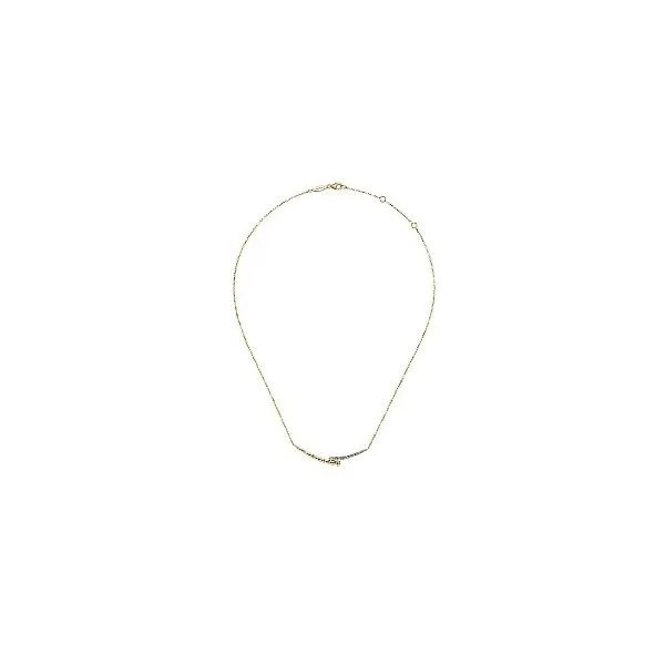 14K Yellow-White Gold Bujukan Diamond Bar Necklace