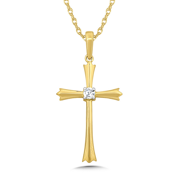 10K TAPERED DIAMOND CROSS PENDANT Falls Jewelers Concord, NC