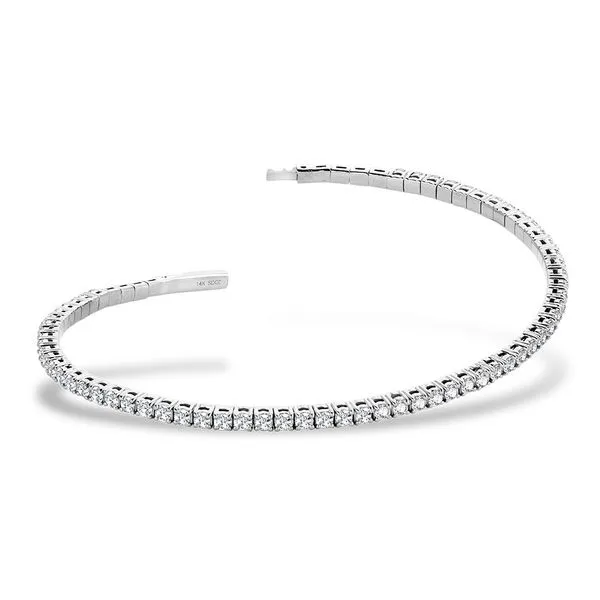 WHITE GOLD DIAMOND FLEXI-BANGLE TENNIS BRACELET (2.00 CTW) Falls Jewelers Concord, NC