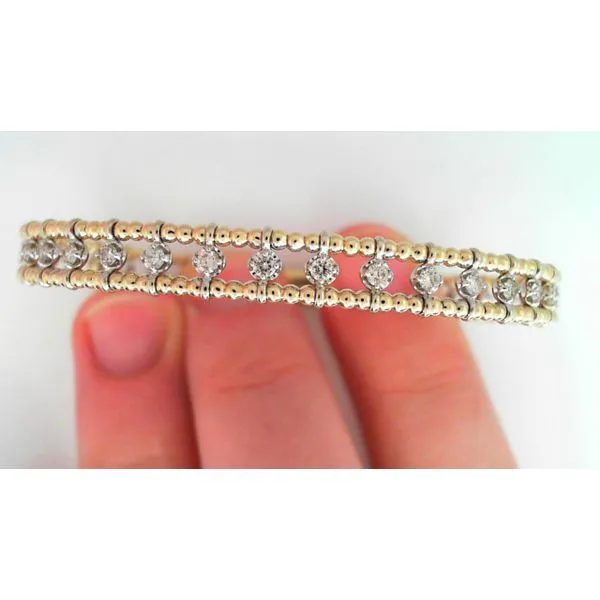 14K Yellow And White Gold Diamond Bangle similar item image