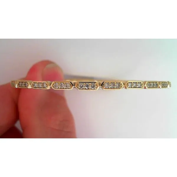 14K Yellow Gold Diamond Bangle
