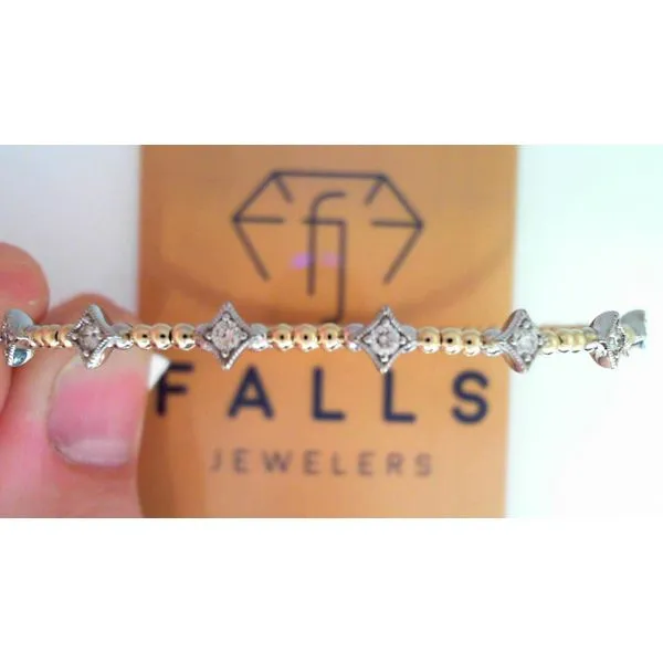 14K Yellow And White Gold Diamond Bangle similar item image