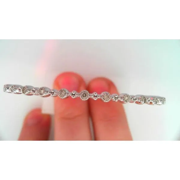 14K White Gold Diamond Bangle