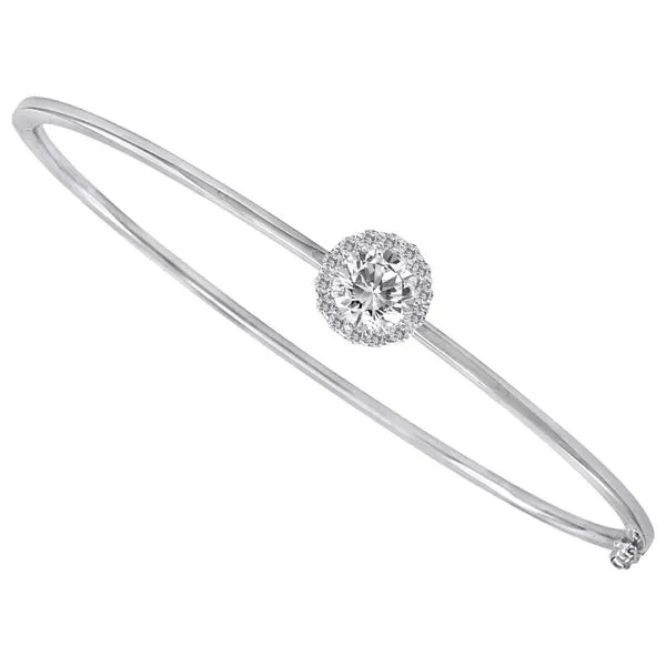14K White Gold Diamond Bangle