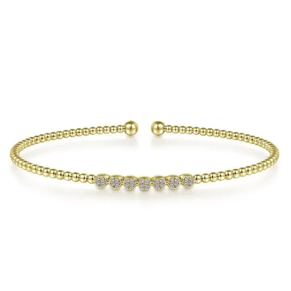 Diamond Cluster Bead Cuff Falls Jewelers Concord, NC