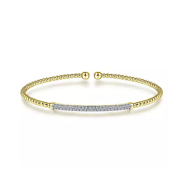 14K Yellow Gold Bujukan Diamond Bar Split Bangle Falls Jewelers Concord, NC