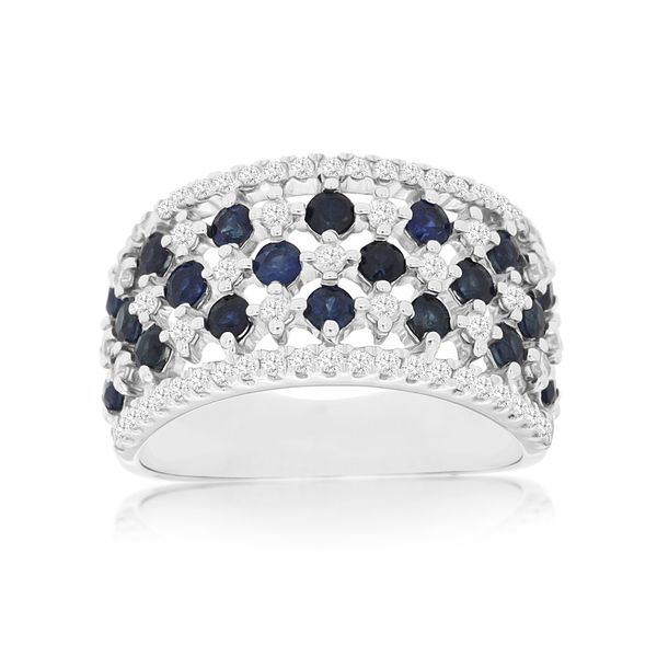 14K White Gold Sapphire and Diamond Ring Falls Jewelers Concord, NC