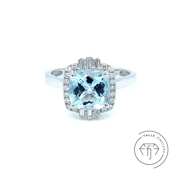 14K White Gold Aquamarine/Diamond Ring similar item image