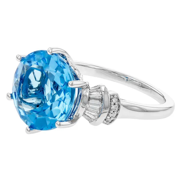 14K White Gold 7.60CT Blue Topaz Ring Image 3 Falls Jewelers Concord, NC