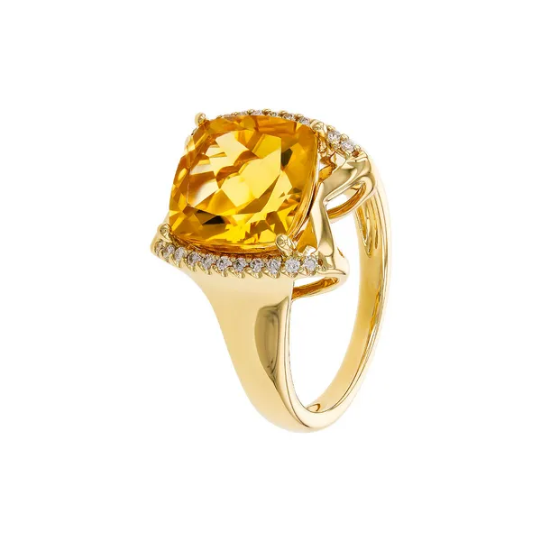 14K Gold Citrine Fashion Ring