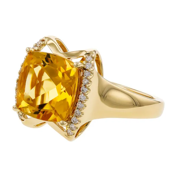 14K Gold Citrine Fashion Ring