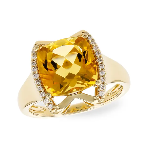 14K Gold Citrine Fashion Ring