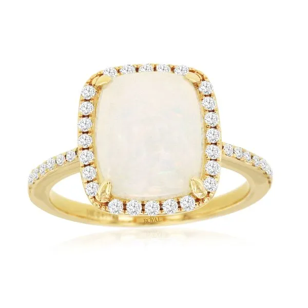 14K Yellow Gold Australian Opal and Diamond Ring Falls Jewelers Concord, NC