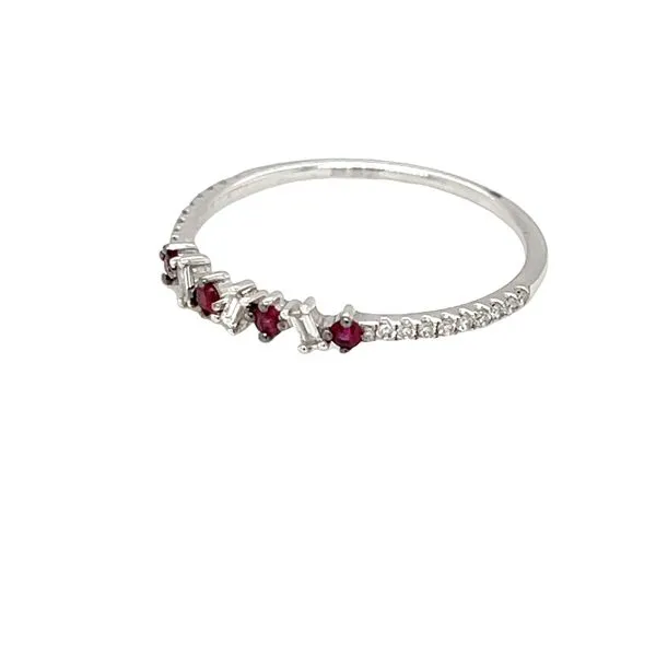 14K White Gold Ruby Band