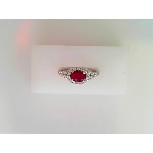 14K White Gold Diamond and Ruby Ring Falls Jewelers Concord, NC