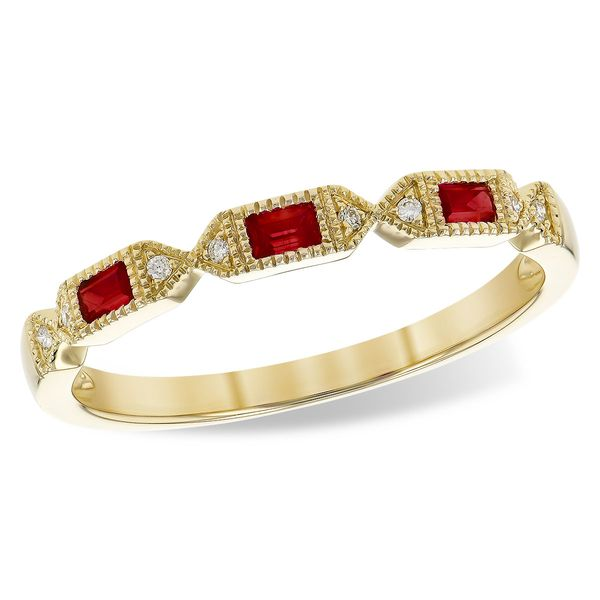 14K Yellow Gold Ruby & Diamond Ring Falls Jewelers Concord, NC