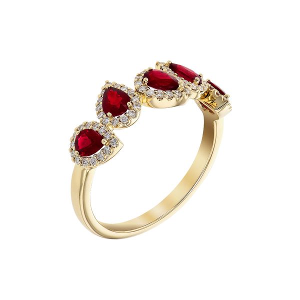 14K Yellow Gold Ruby and Diamond Ring Image 2 Falls Jewelers Concord, NC