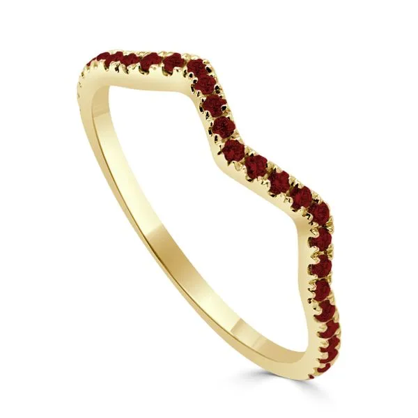 14K YG Ruby Wave Band Falls Jewelers Concord, NC