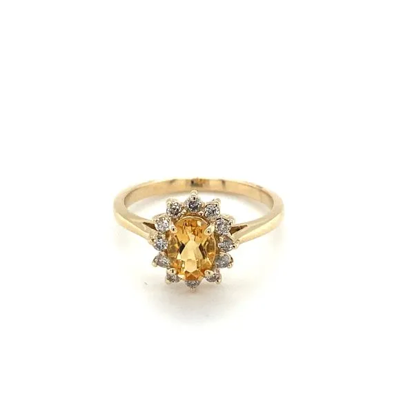 Citrine and Diamond Ring