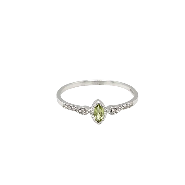 Peridot and Diamond Ring