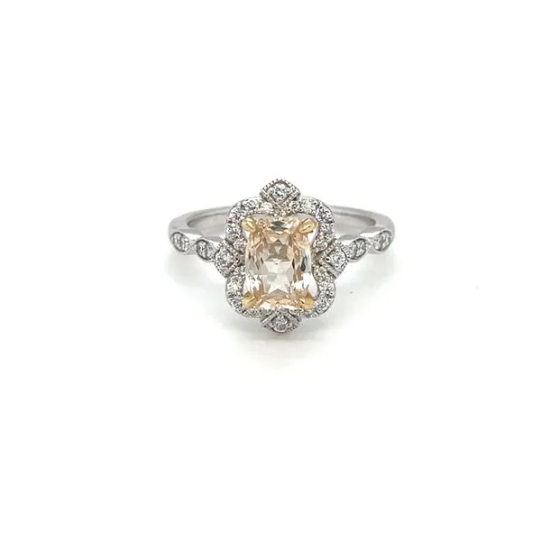 14KW 1.68ct Peach Sapphire Vintage Cocktail Ring Falls Jewelers Concord, NC