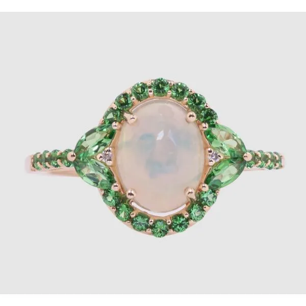 14KY Opal and Tsavorite Ring Falls Jewelers Concord, NC