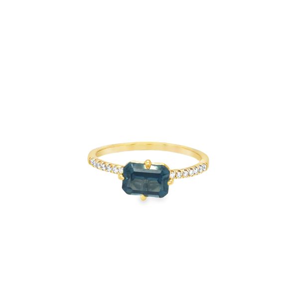 London BLue Topaz and Diamond Ring Falls Jewelers Concord, NC