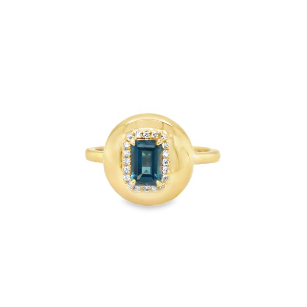 London Blue Topaz and Diamond Ring Falls Jewelers Concord, NC