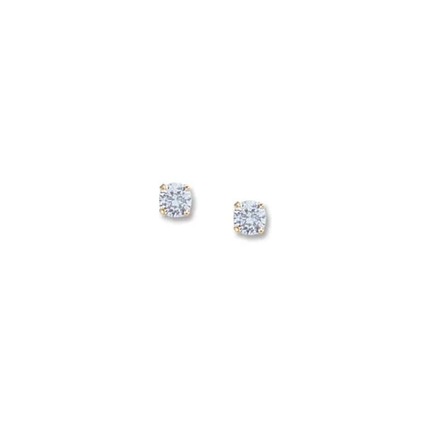 14K Yellow Gold Aquamarine Stud Earrings Falls Jewelers Concord, NC