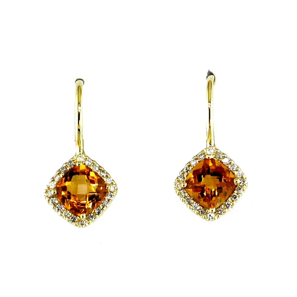 Citrine and Diamond Earrings Falls Jewelers Concord, NC