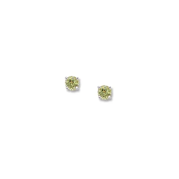 14K White Gold Peridot Stud Earrings Falls Jewelers Concord, NC