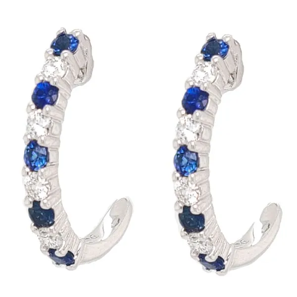14K White Gold Sapphire and Diamond Earrings Falls Jewelers Concord, NC