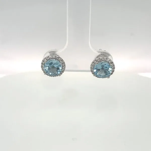 Aquamarine and Diamond Earrings