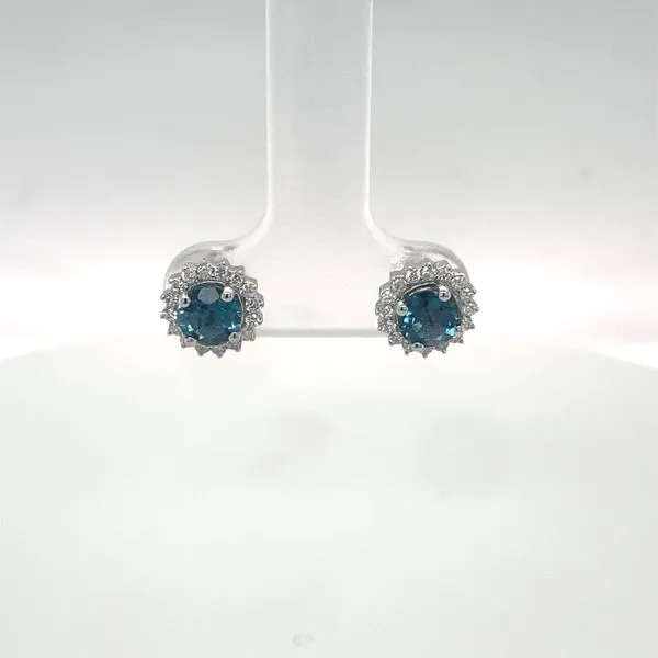 London Blue Topaz and Diamond Earrings