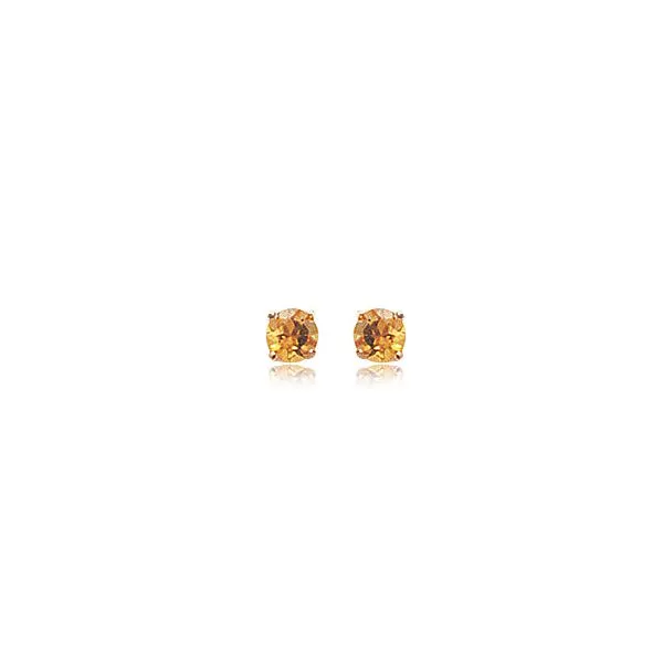 14K Yellow Gold Citrine Stud Earrings Falls Jewelers Concord, NC