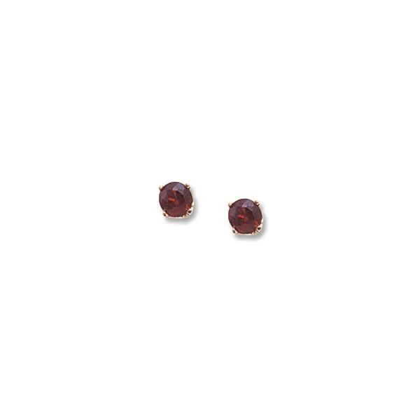 14K Yellow Gold Garnet Stud Earrings Falls Jewelers Concord, NC