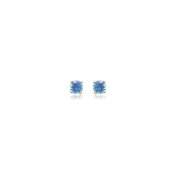 14K Yellow Gold Blue Topaz Earrings Falls Jewelers Concord, NC