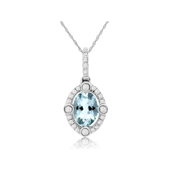 Aquamarine and Diamond Pendant Falls Jewelers Concord, NC