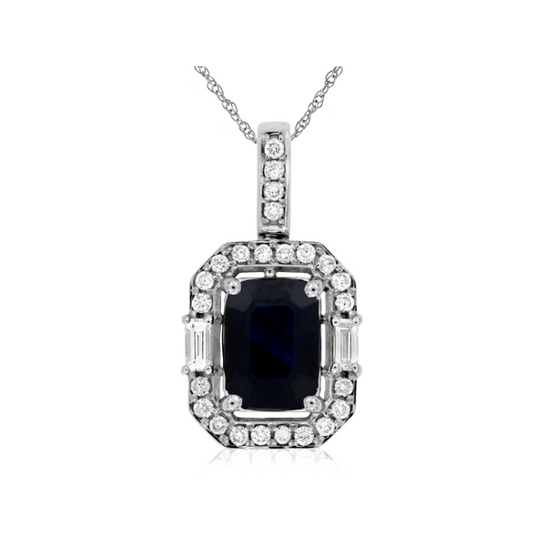 Sapphire and Diamond Pendant Falls Jewelers Concord, NC