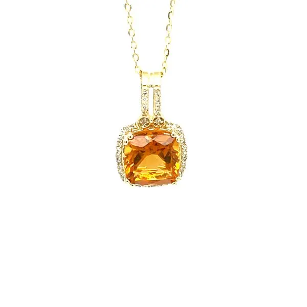 14K Yellow Gold Citrine and Diamond Necklace Falls Jewelers Concord, NC