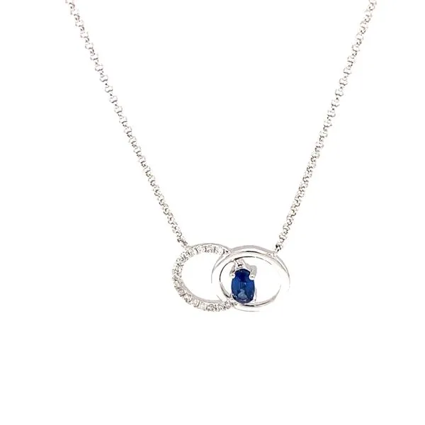 Sapphire and Diamond Necklace Falls Jewelers Concord, NC