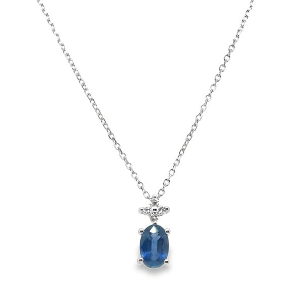 Sapphire and Diamond Necklace Falls Jewelers Concord, NC