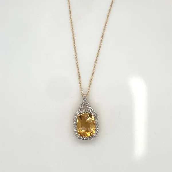 Citrine and Diamond Pendant